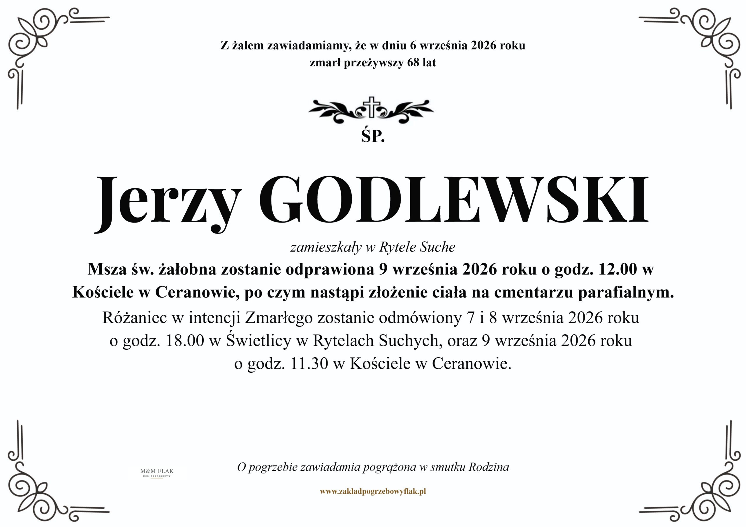 Nekrolog – Jerzy GODLEWSKI