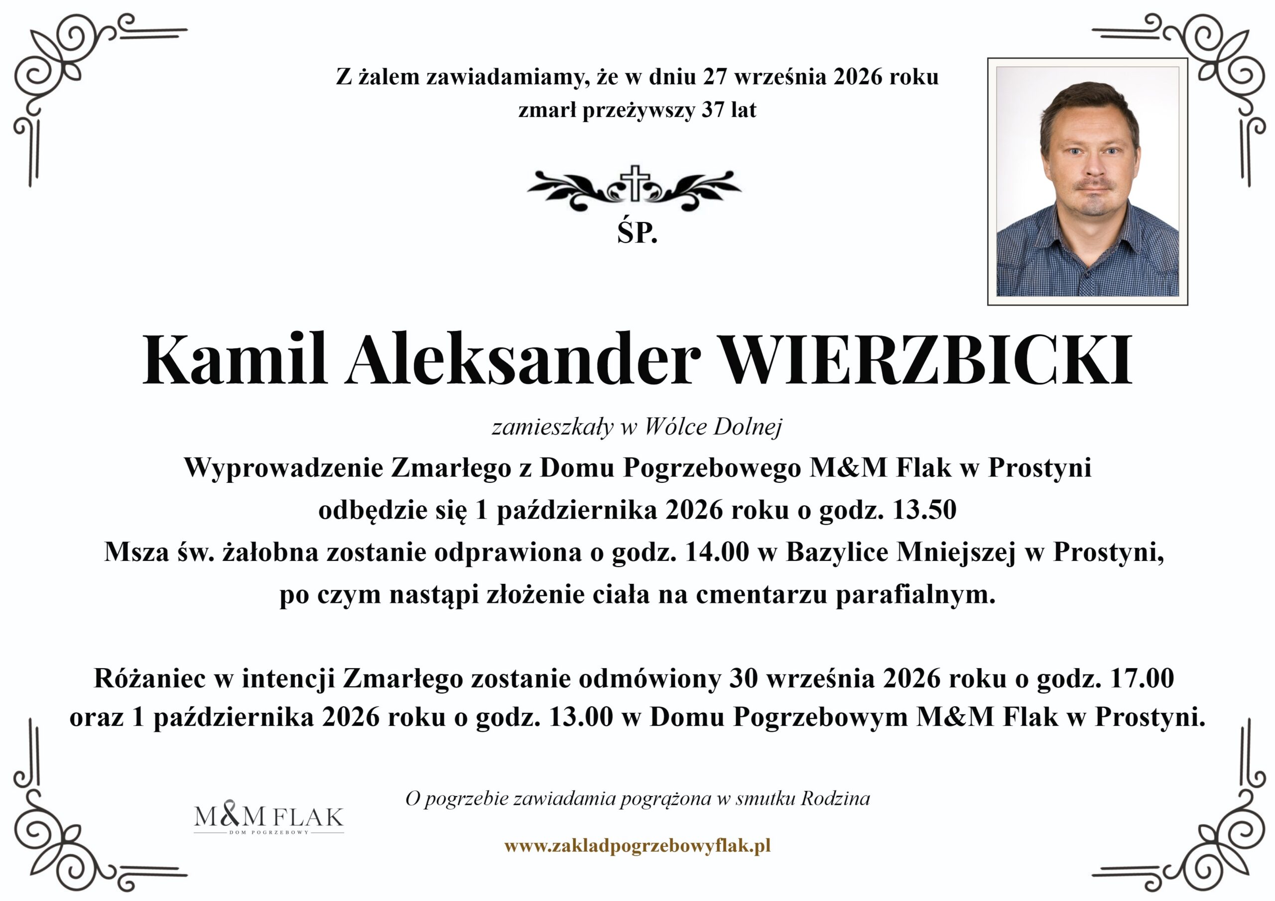 Nekrolog – Kamil Aleksander WIERZBICKI
