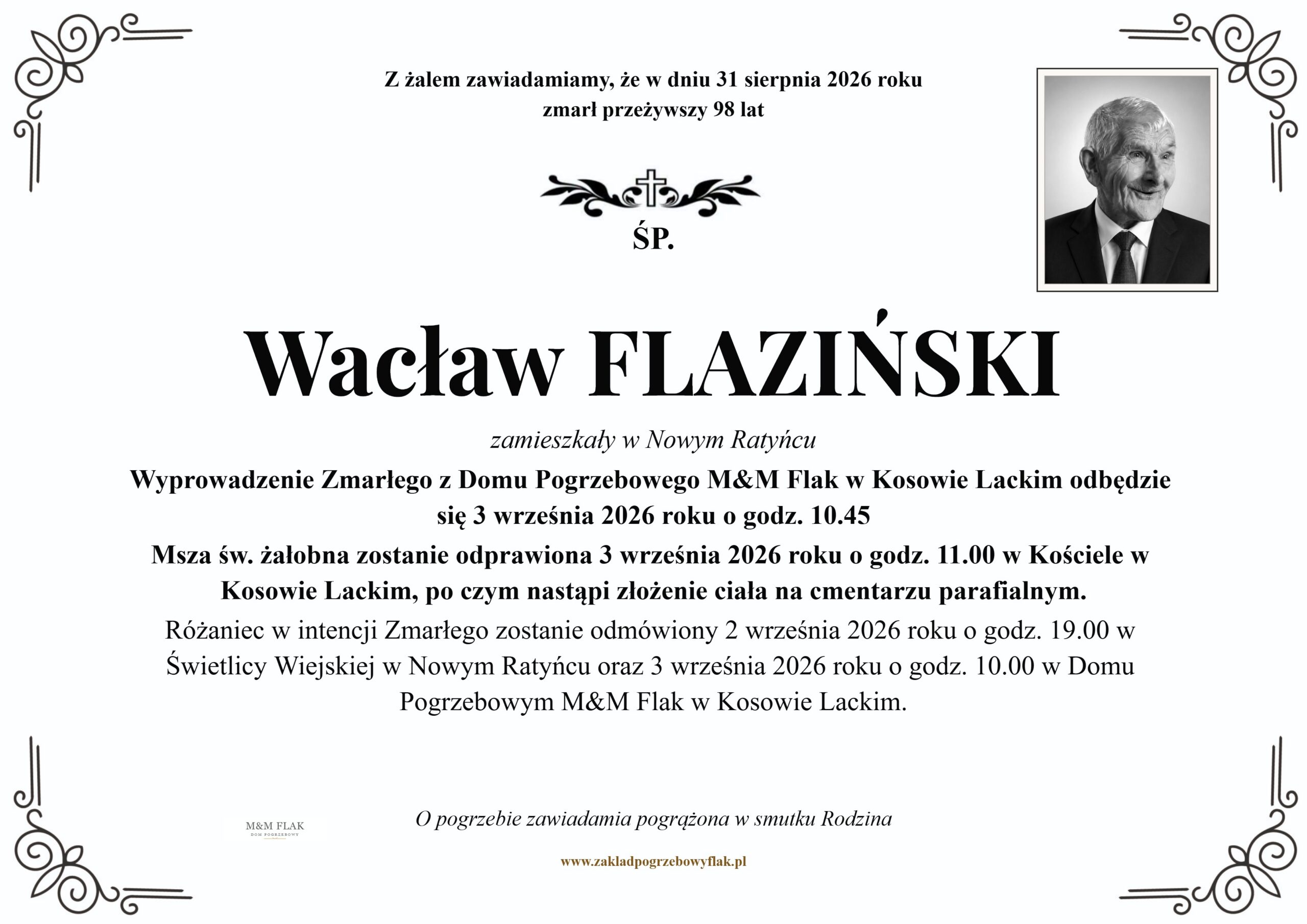 Nekrolog – Wacław FLAZIŃSKI