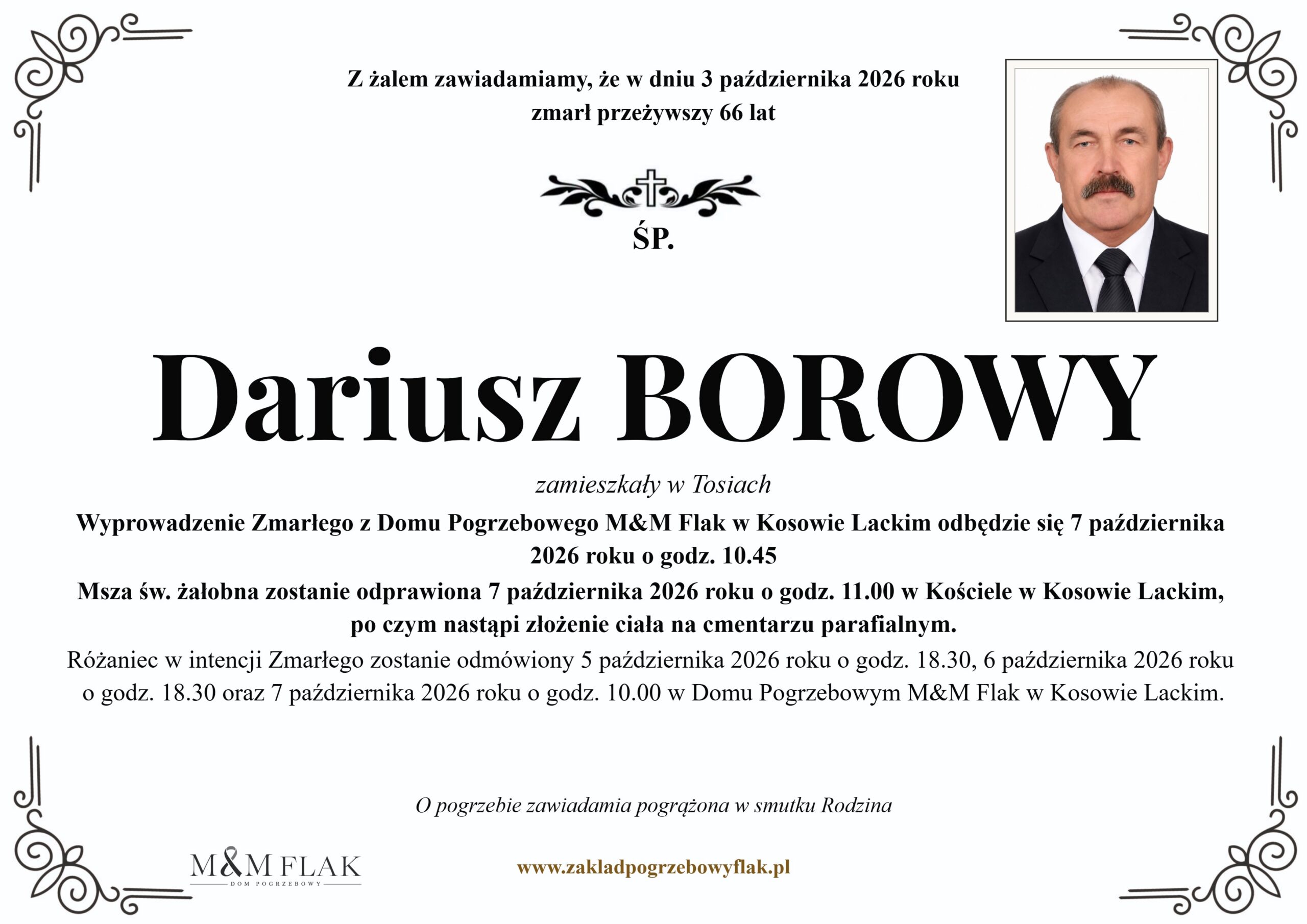 Nekrolog – Dariusz BOROWY